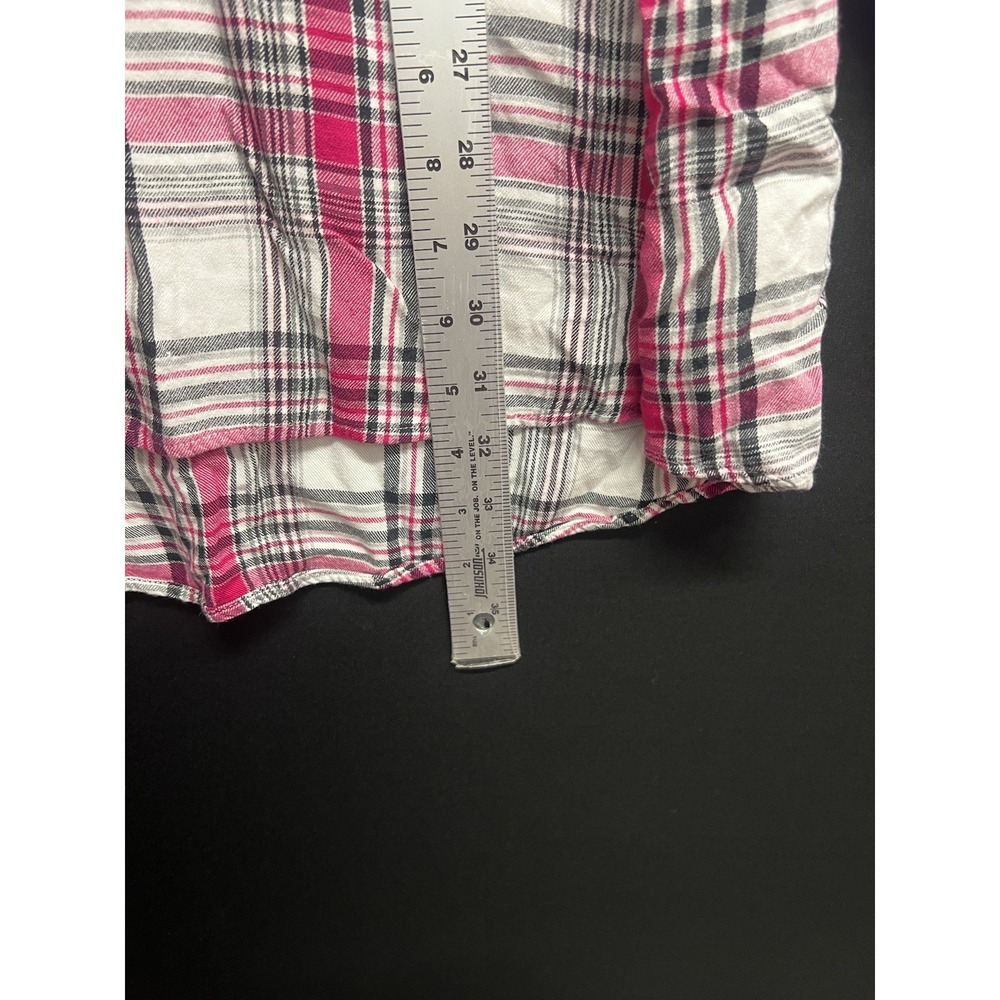 Woman Plus Sz 26/28 Multicolor Plaid Button Down Shirt - Picture 5 of 9